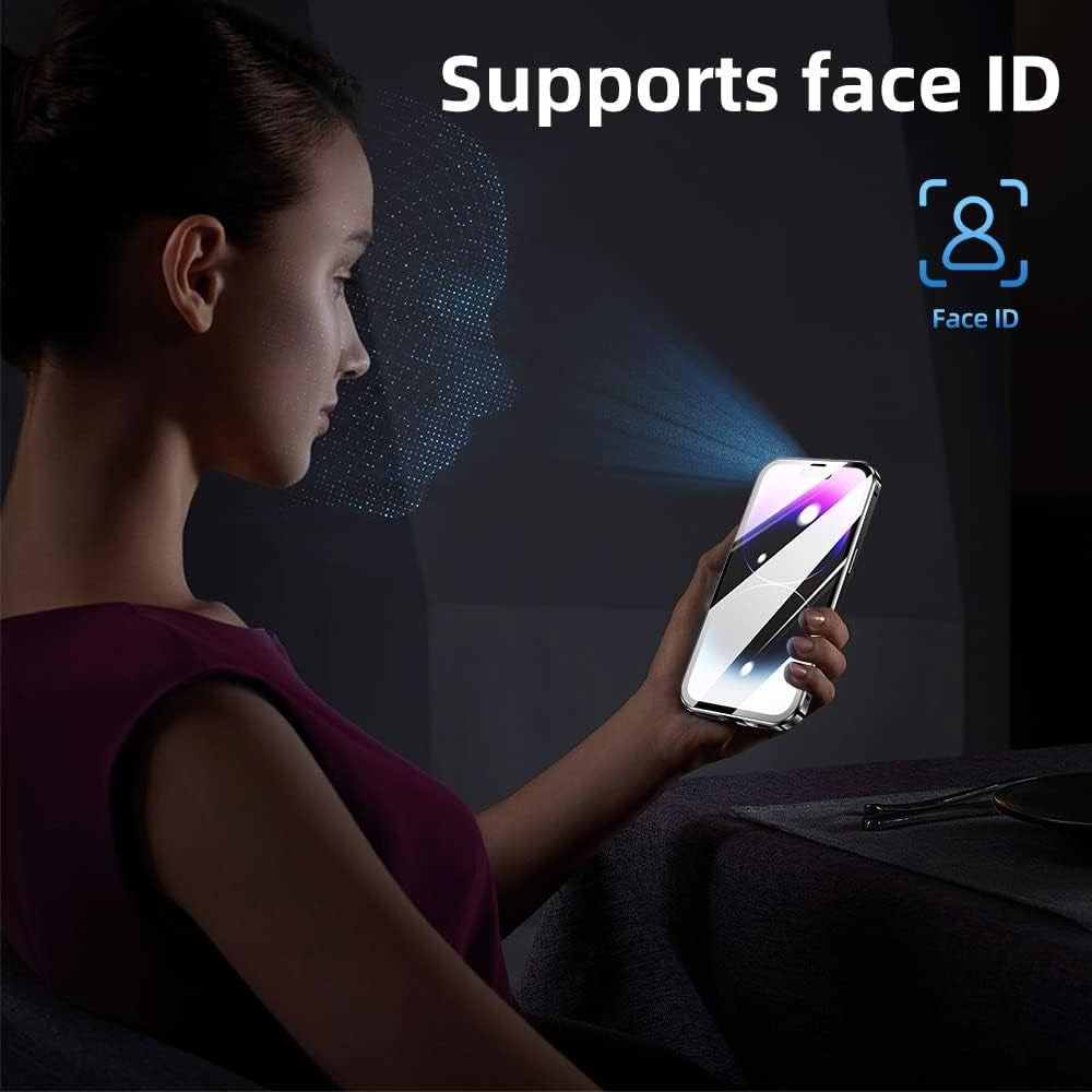 Phone Case for iPhone 15 Plus Full Body Case Magnetic Tempered Glass Double-Sided Phone Case