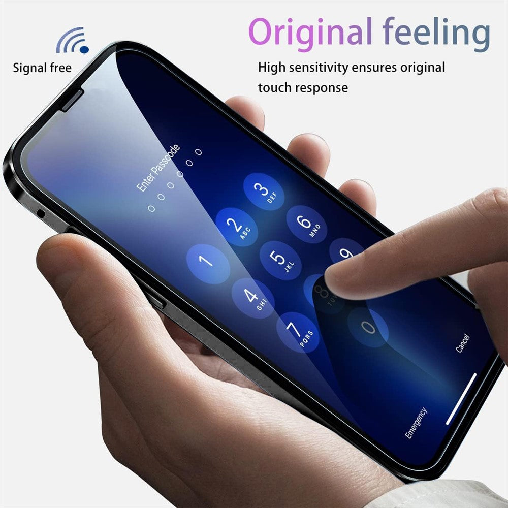 Phone Case for iPhone 15 Plus Full Body Case Magnetic Tempered Glass Double-Sided Phone Case