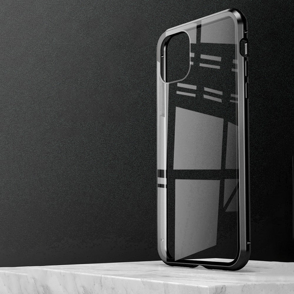 Phone Case for iPhone 15 Plus Full Body Case Magnetic Tempered Glass Double-Sided Phone Case