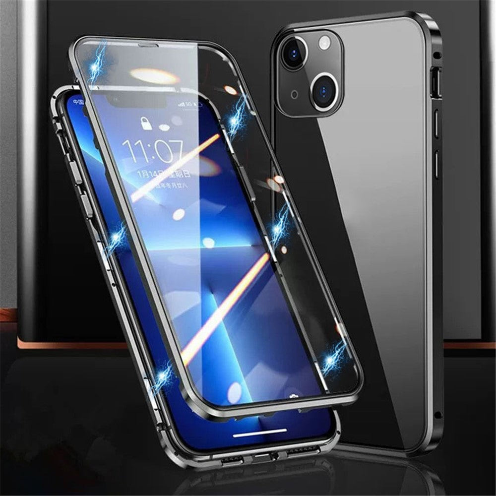 Phone Case for iPhone 15 Plus Full Body Case Magnetic Tempered Glass Double-Sided Phone Case