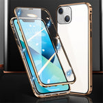 Phone Case for iPhone 15 Plus Full Body Case Magnetic Tempered Glass Double-Sided Phone Case