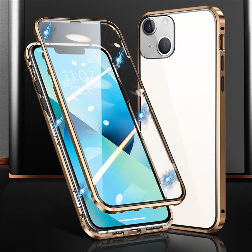 Phone Case for iPhone 15 Plus Full Body Case Magnetic Tempered Glass Double-Sided Phone Case