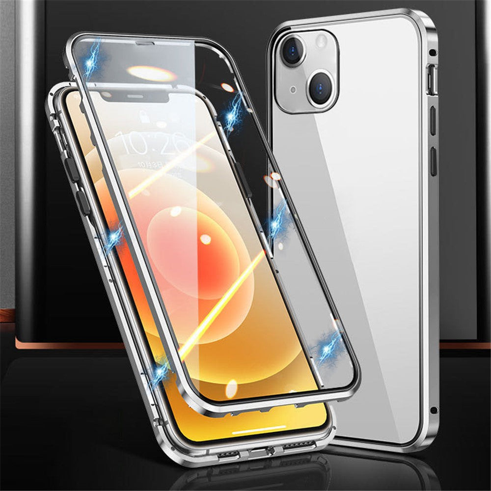 Phone Case for iPhone 15 Plus Full Body Case Magnetic Tempered Glass Double-Sided Phone Case