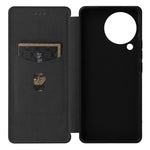 For Xiaomi Civi 3 5G Anti-Scratch Leather Phone Stand Case Carbon Fiber Texture Cover with Card Holder
