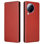 For Xiaomi Civi 3 5G Anti-Scratch Leather Phone Stand Case Carbon Fiber Texture Cover with Card Holder