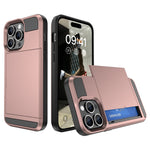 Til iPhone 15 Pro Skydbart Kortholder Cover Anti-fald PC+TPU Telefoncover