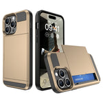 Til iPhone 15 Pro Skydbart Kortholder Cover Anti-fald PC+TPU Telefoncover