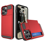 Til iPhone 15 Pro Skydbart Kortholder Cover Anti-fald PC+TPU Telefoncover