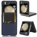 For Samsung Galaxy Z Flip5 5G PU Leather+PC Back Cover Ultra Thin Lychee Texture Card Slot Phone Case