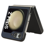 For Samsung Galaxy Z Flip5 5G PU Leather+PC Back Cover Ultra Thin Lychee Texture Card Slot Phone Case