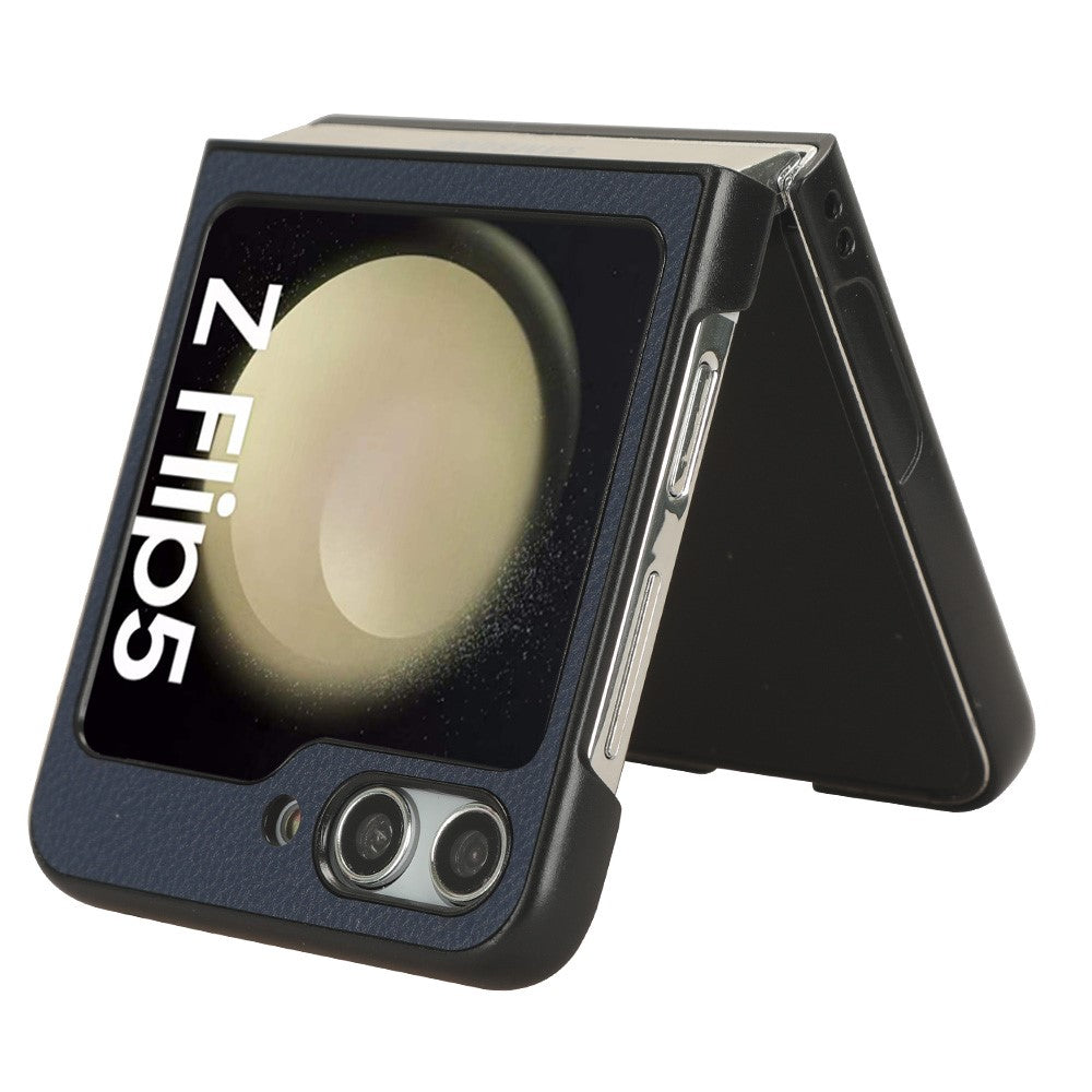For Samsung Galaxy Z Flip5 5G PU Leather+PC Back Cover Ultra Thin Lychee Texture Card Slot Phone Case