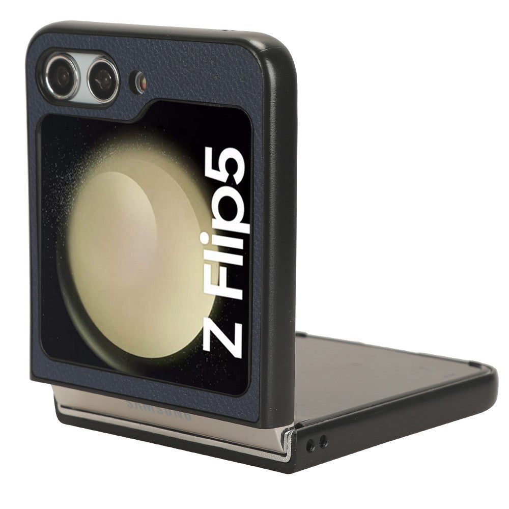For Samsung Galaxy Z Flip5 5G PU Leather+PC Back Cover Ultra Thin Lychee Texture Card Slot Phone Case