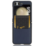For Samsung Galaxy Z Flip5 5G PU Leather+PC Back Cover Ultra Thin Lychee Texture Card Slot Phone Case