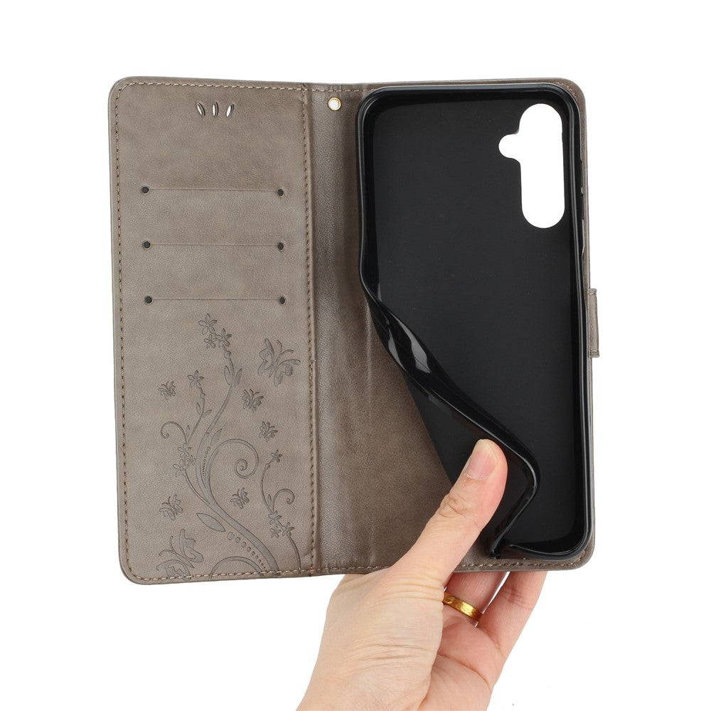 Til Samsung Galaxy M54 5G / F54 5G Telefoncover Præget Sommerfugle PU Læderpungcover Stand med Rem
