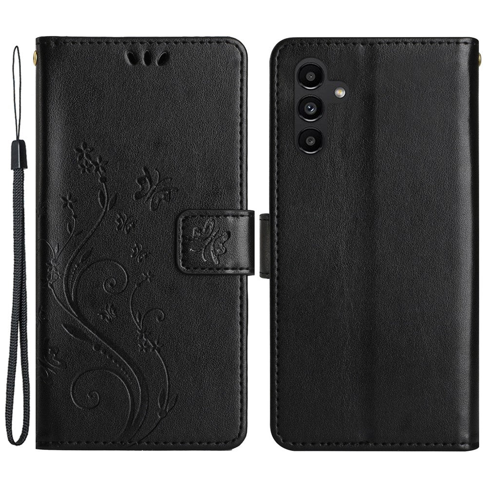 Til Samsung Galaxy M54 5G / F54 5G Telefoncover Præget Sommerfugle PU Læderpungcover Stand med Rem