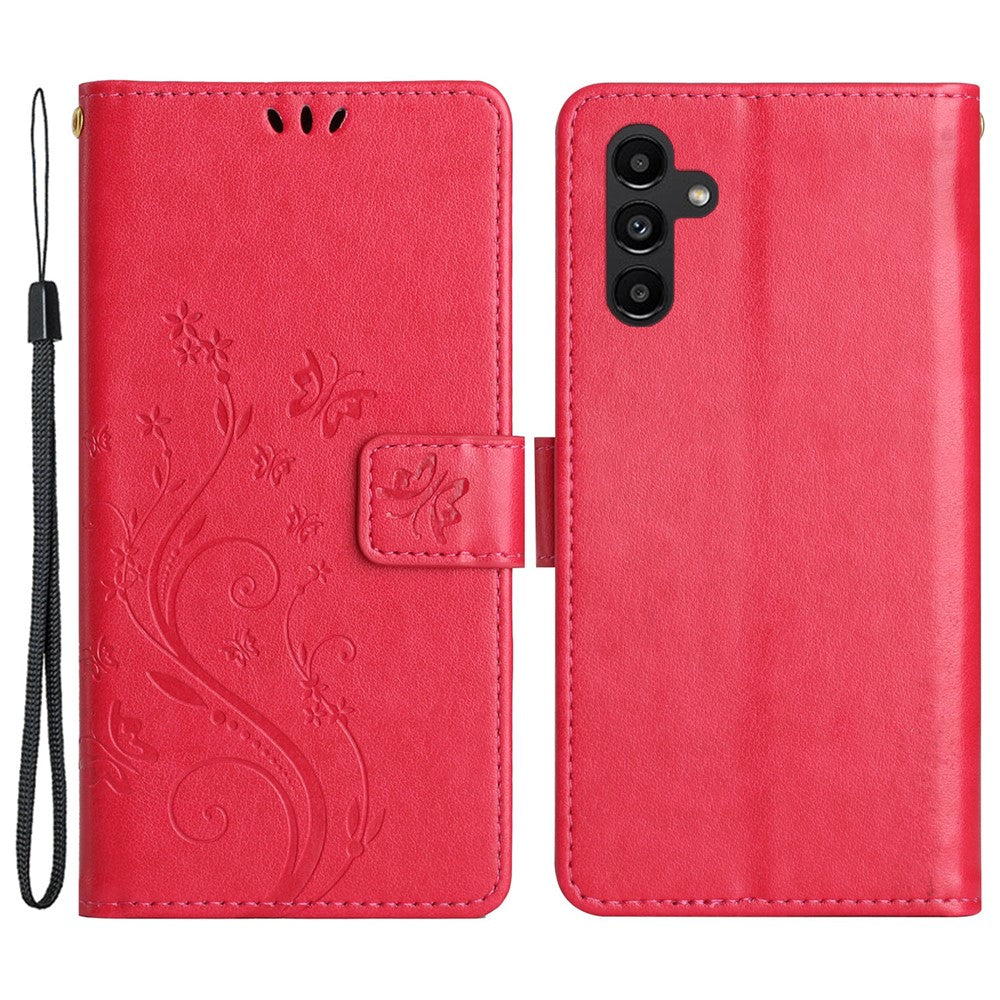 Til Samsung Galaxy M54 5G / F54 5G Telefoncover Præget Sommerfugle PU Læderpungcover Stand med Rem