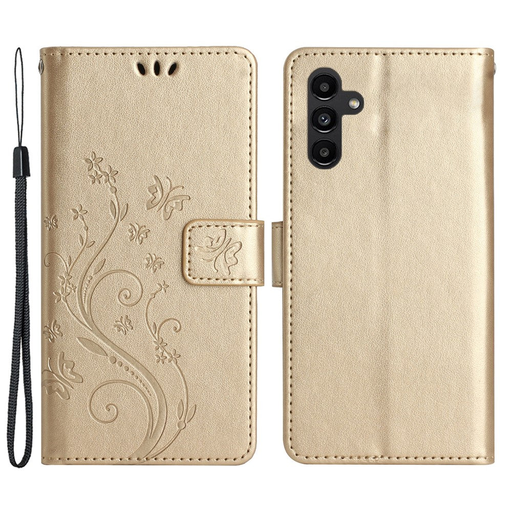Til Samsung Galaxy M54 5G / F54 5G Telefoncover Præget Sommerfugle PU Læderpungcover Stand med Rem
