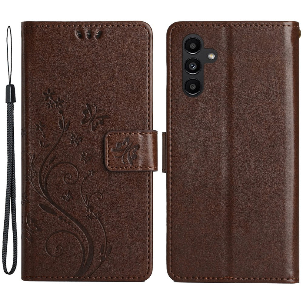Til Samsung Galaxy M54 5G / F54 5G Telefoncover Præget Sommerfugle PU Læderpungcover Stand med Rem