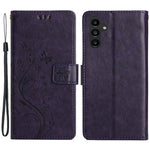 Til Samsung Galaxy M54 5G / F54 5G Telefoncover Præget Sommerfugle PU Læderpungcover Stand med Rem
