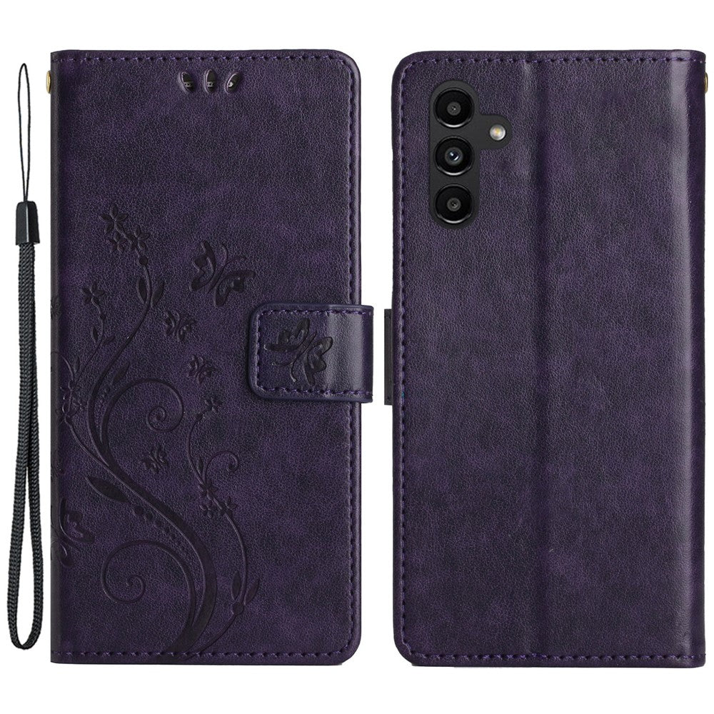 Til Samsung Galaxy M54 5G / F54 5G Telefoncover Præget Sommerfugle PU Læderpungcover Stand med Rem