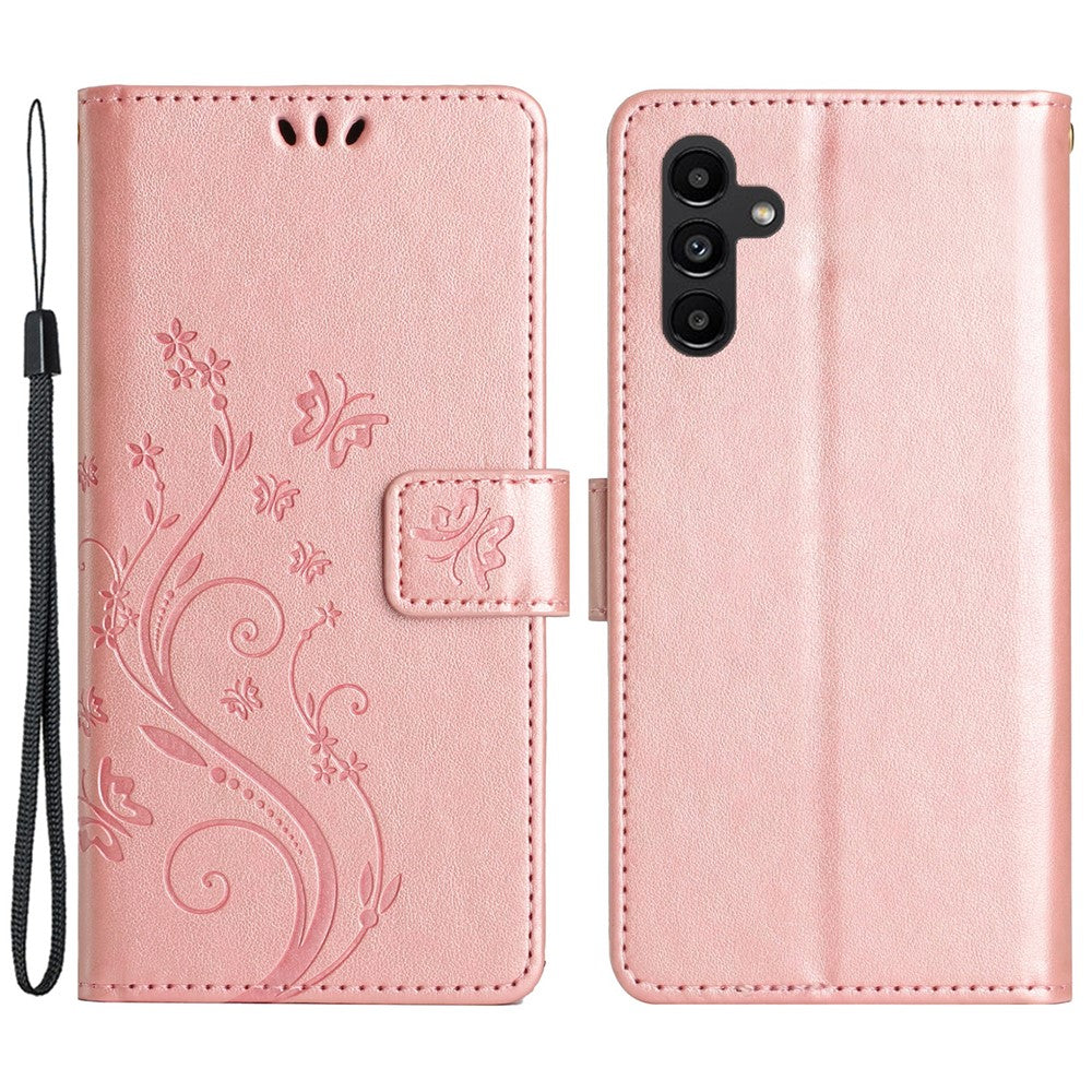 Til Samsung Galaxy M54 5G / F54 5G Telefoncover Præget Sommerfugle PU Læderpungcover Stand med Rem