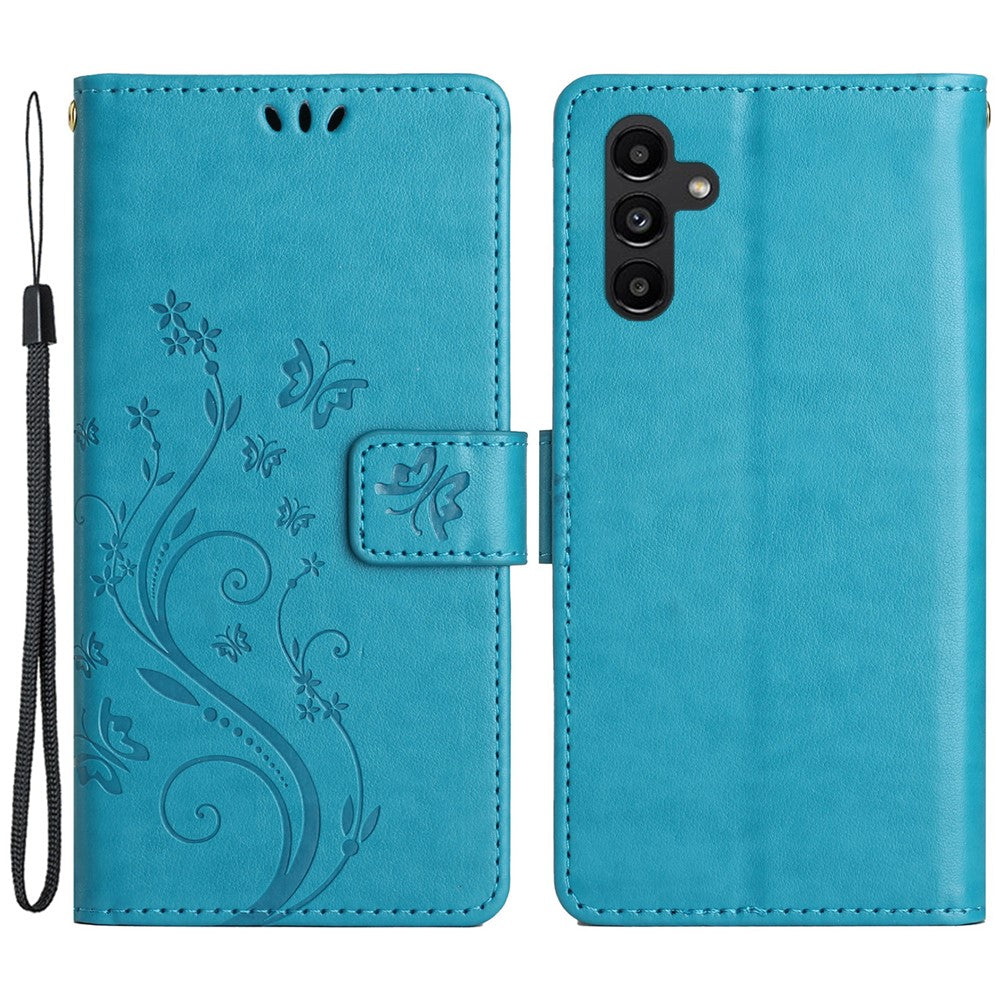 Til Samsung Galaxy M54 5G / F54 5G Telefoncover Præget Sommerfugle PU Læderpungcover Stand med Rem