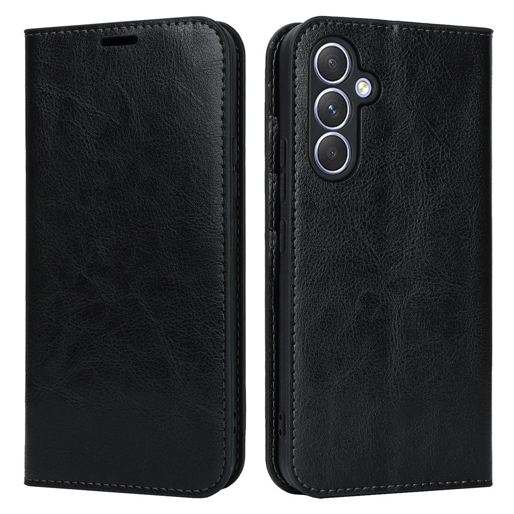 Stand Wallet for Samsung Galaxy A54 5G Crazy Horse Texture Genuine Cow Leather Cover Phone Case