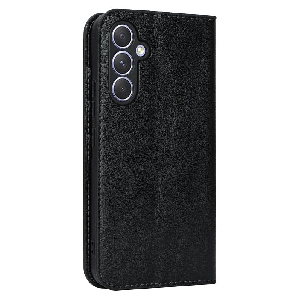 Stand Wallet for Samsung Galaxy A54 5G Crazy Horse Texture Genuine Cow Leather Cover Phone Case