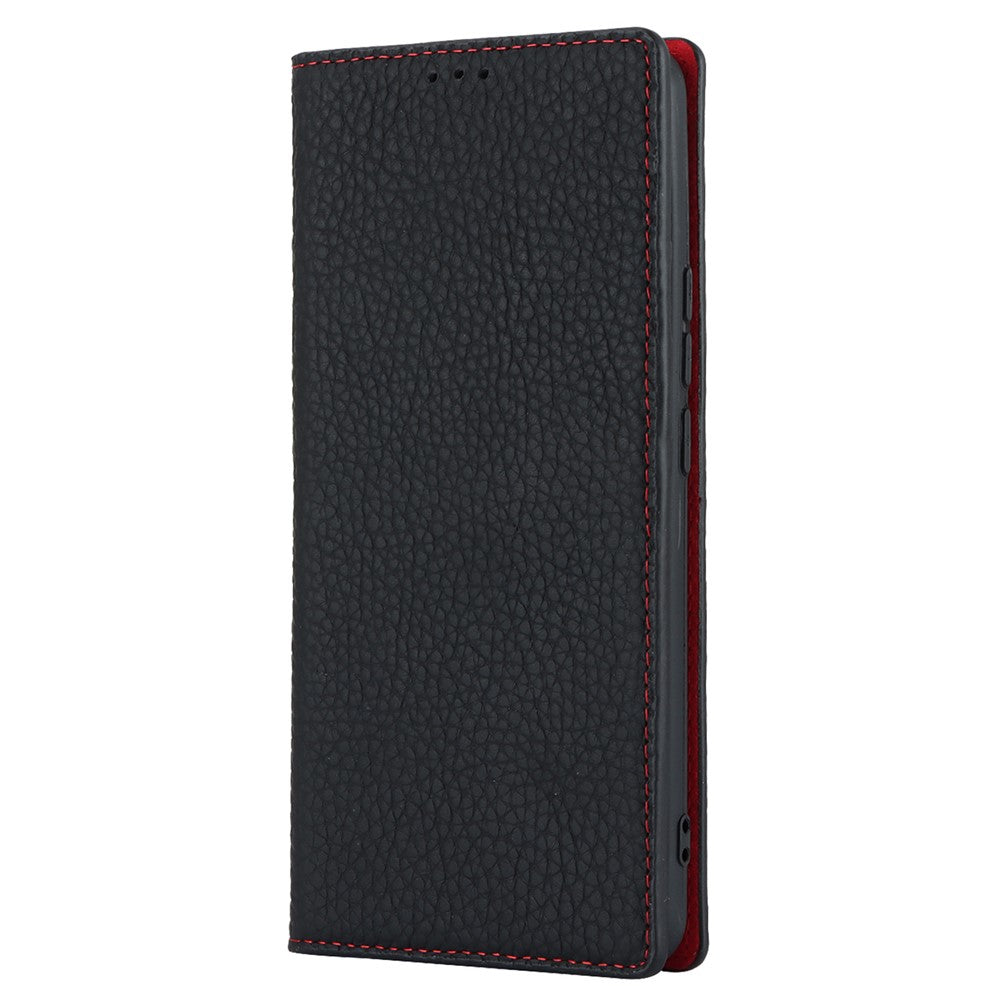 Pungcover til Xiaomi 12T 5G / 12T Pro 5G / Redmi K50 Ultra, mobilcover i ægte okselæder med litchitekstur og rem