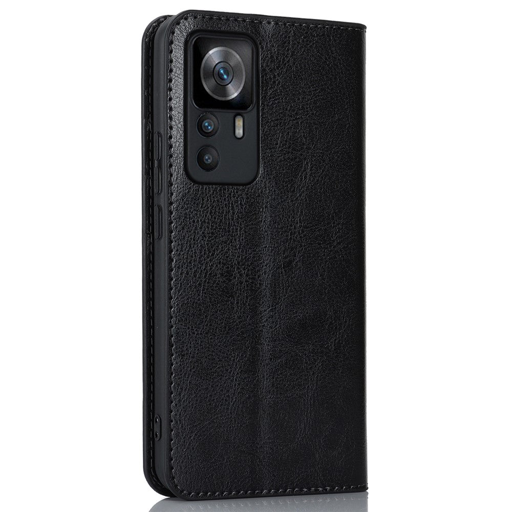 Xiaomi 12T 5G / 12T Pro 5G / Redmi K50 Ultra-mobilcover med Crazy Horse-tekstur, ægte koskindslæder, stander og pung
