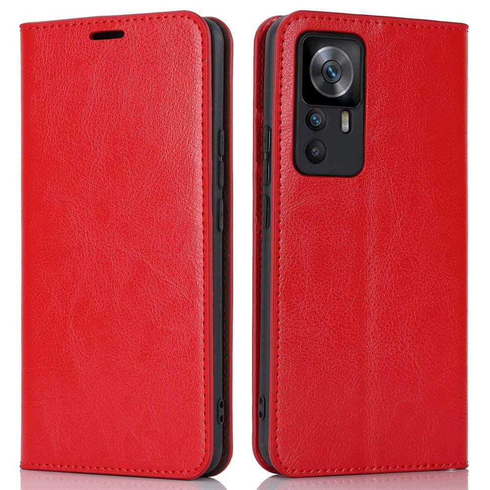 Xiaomi 12T 5G / 12T Pro 5G / Redmi K50 Ultra-mobilcover med Crazy Horse-tekstur, ægte koskindslæder, stander og pung