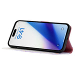 For iPhone 15 Plus Case with Strap Marble Pattern Leather Phone Cover Card Holder