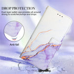 For iPhone 15 Plus Case with Strap Marble Pattern Leather Phone Cover Card Holder