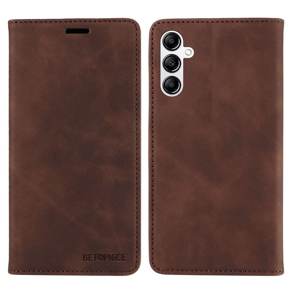 BETOPNICE 003 För Samsung Galaxy A14 4G / 5G mobilstativ Stötsäker Plånbok RFID-blockerande PU-läderfodral