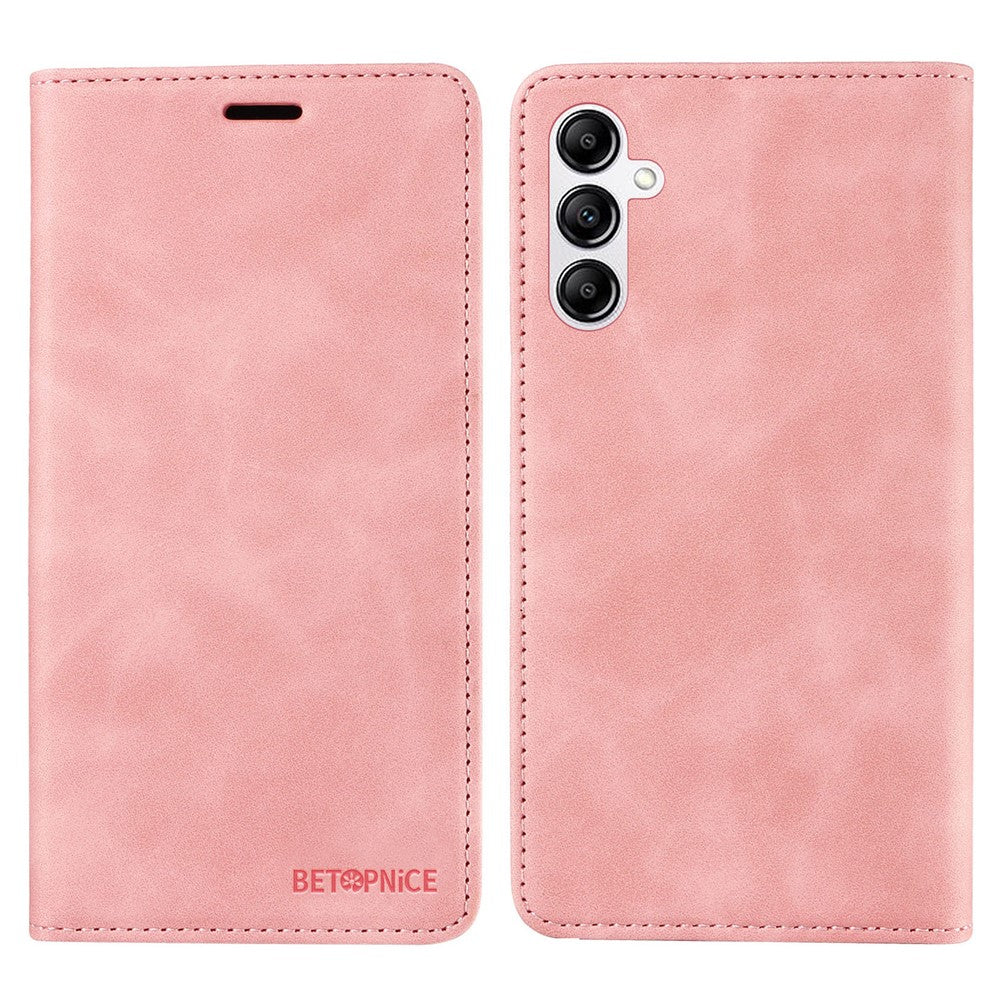 BETOPNICE 003 För Samsung Galaxy A14 4G / 5G mobilstativ Stötsäker Plånbok RFID-blockerande PU-läderfodral