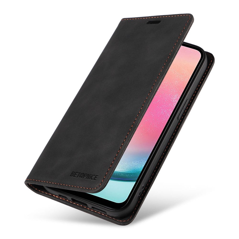 BETOPNICE 003 For Samsung Galaxy A24 4G (162.1 x 77.6 x 8.3mm) RFID Blocking PU Leather Stand Cover Shockproof Wallet Cell Phone Case