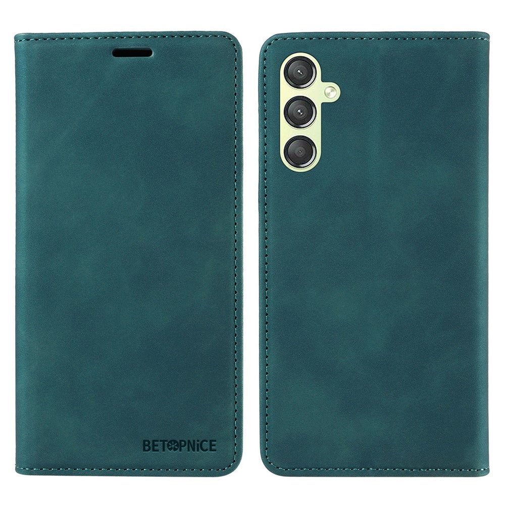 BETOPNICE 003 For Samsung Galaxy A24 4G (162.1 x 77.6 x 8.3mm) RFID Blocking PU Leather Stand Cover Shockproof Wallet Cell Phone Case