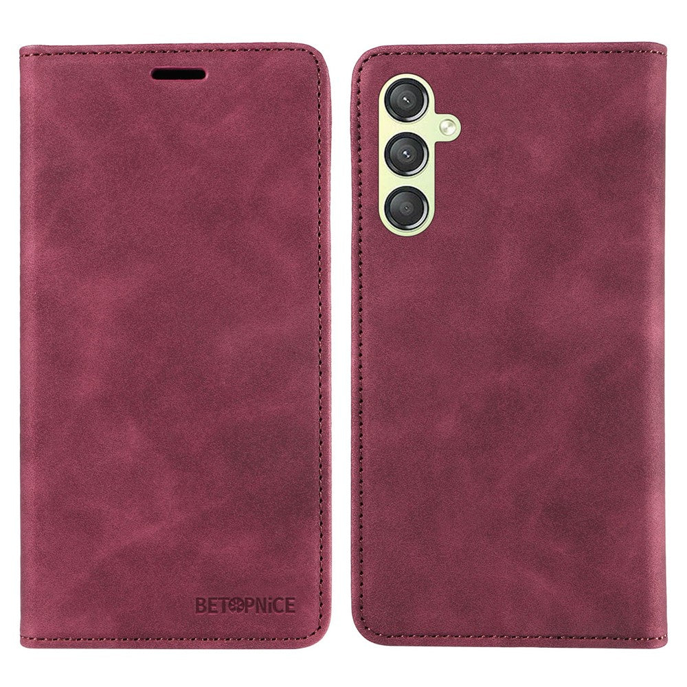 BETOPNICE 003 For Samsung Galaxy A24 4G (162.1 x 77.6 x 8.3mm) RFID Blocking PU Leather Stand Cover Shockproof Wallet Cell Phone Case