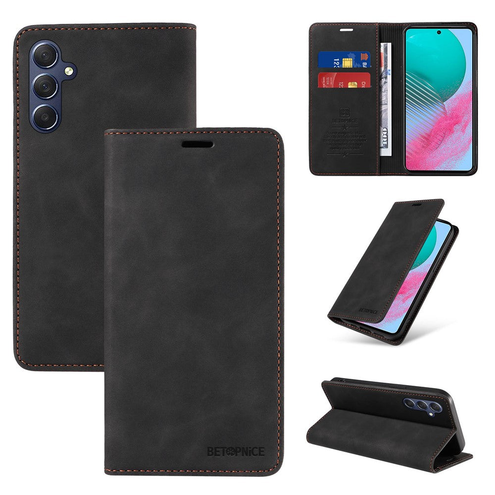 BETOPNICE 003 For Samsung Galaxy M54 5G / F54 5G Shockproof PU Leather Cell Phone Case Wallet RFID Blocking Phone Stand Cover