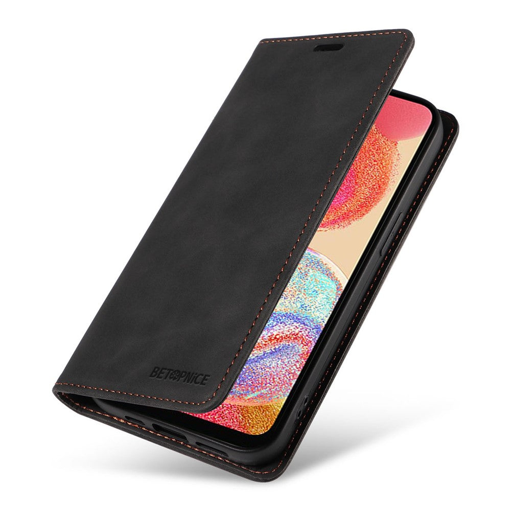 BETOPNICE 003 Til Samsung Galaxy A04e 4G / F04 4G / M04 4G Pung Etui RFID Blokerende PU Læder Stand Cover