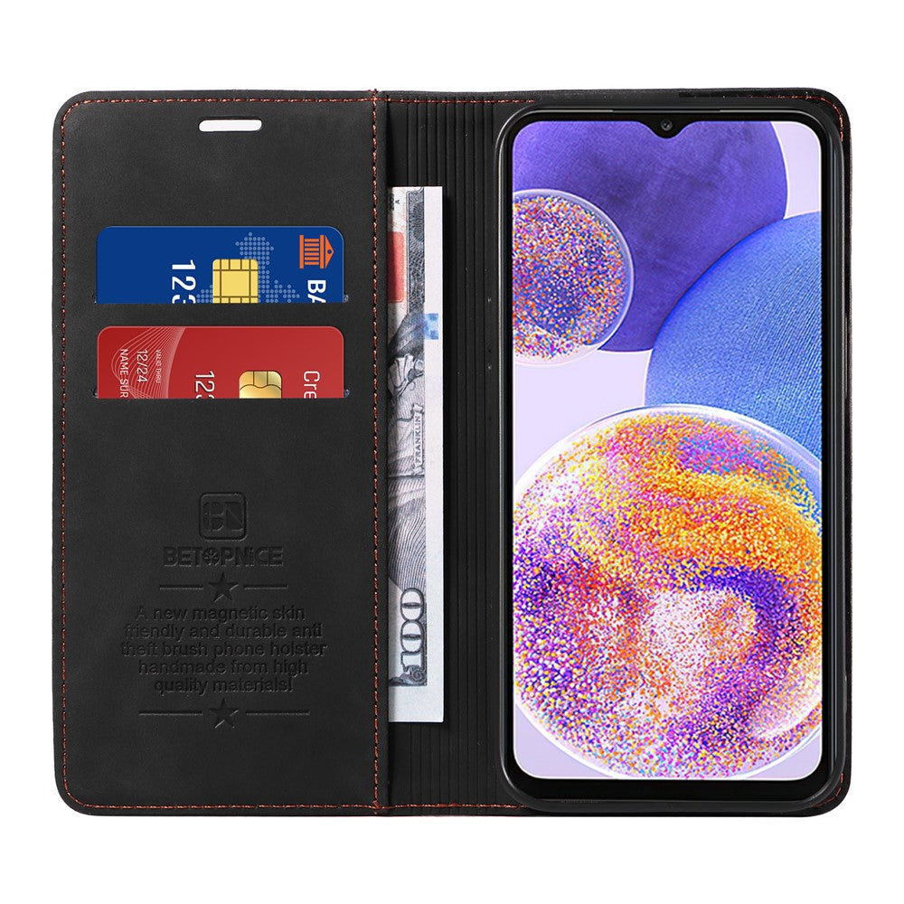 BETOPNICE 003 til Samsung Galaxy A33 5G Slim-Fit Telefoncover PU Læder Stand Cover RFID Blokerende Pung Telefonetui