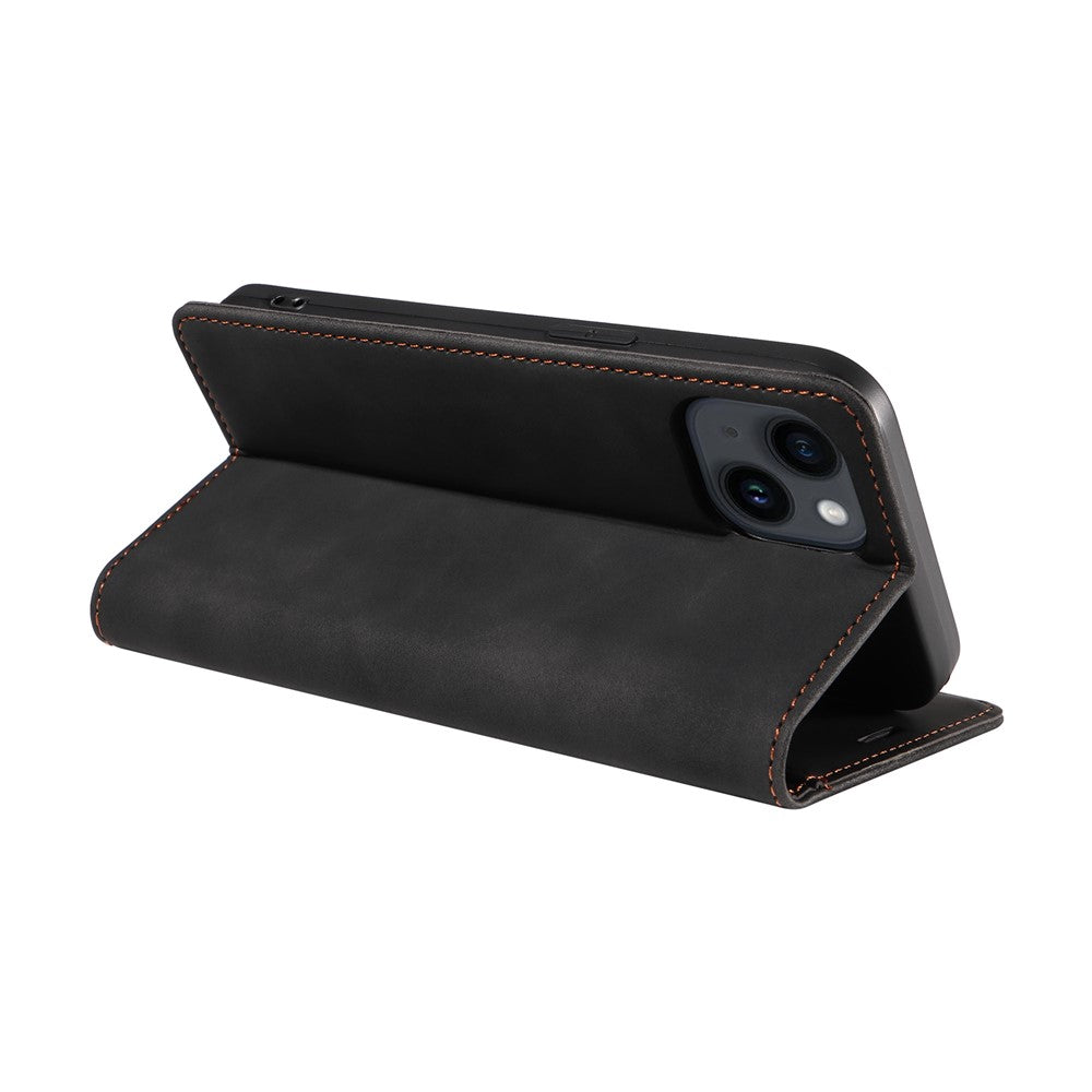 BETOPNICE 003 For iPhone 15 Phone Case RFID Blocking PU Leather Stand Cover Wallet