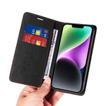 BETOPNICE 003 For iPhone 15 Phone Case RFID Blocking PU Leather Stand Cover Wallet
