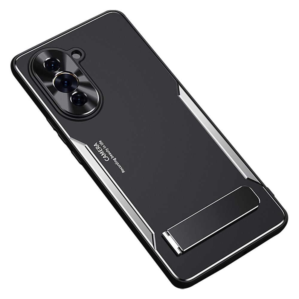 For Huawei nova 10 4G TPU + Aluminium Alloy Phone Case Anti-drop Back Cover with Kickstand
