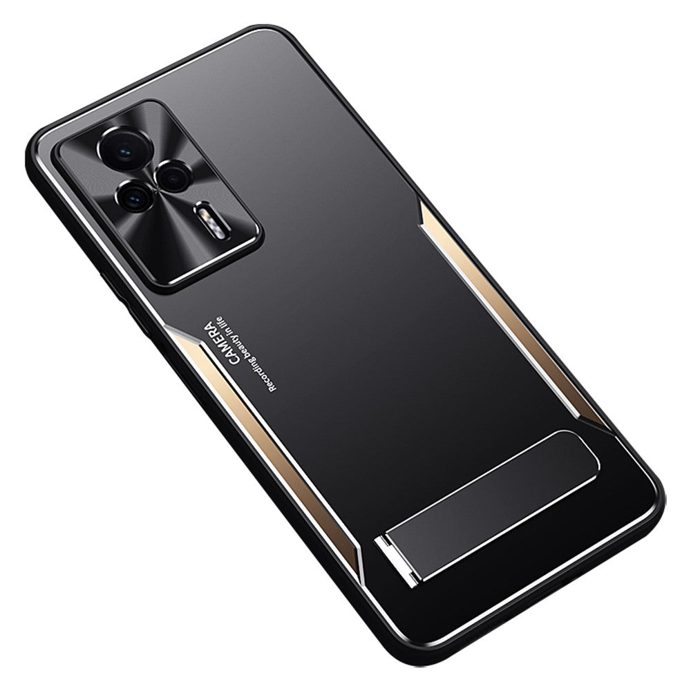 For Xiaomi Redmi K60E 5G Kickstand Phone Case TPU+Aluminium Alloy Anti-fall Cover