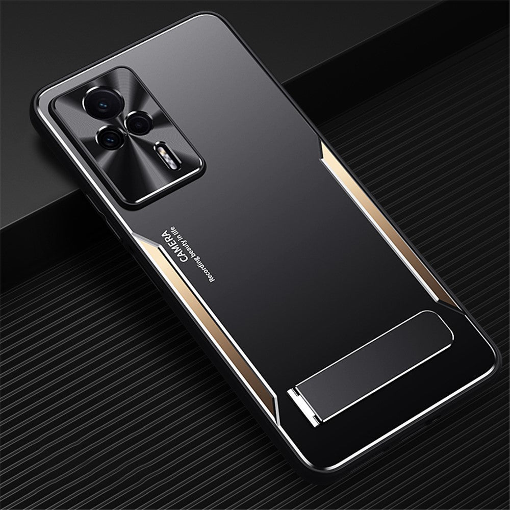 For Xiaomi Redmi K60E 5G Kickstand Phone Case TPU+Aluminium Alloy Anti-fall Cover