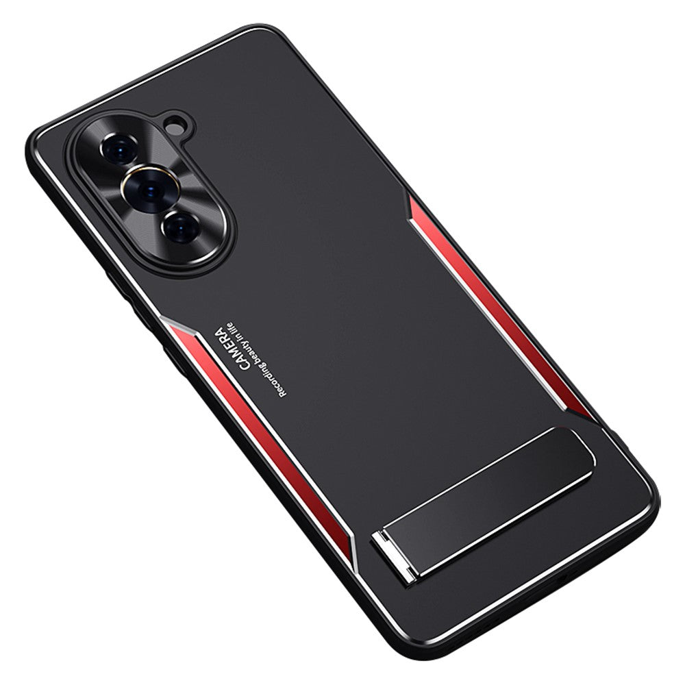 For Huawei nova 10 Pro 4G TPU+Aluminium Alloy Anti-fall Cover Folding Kickstand Phone Case