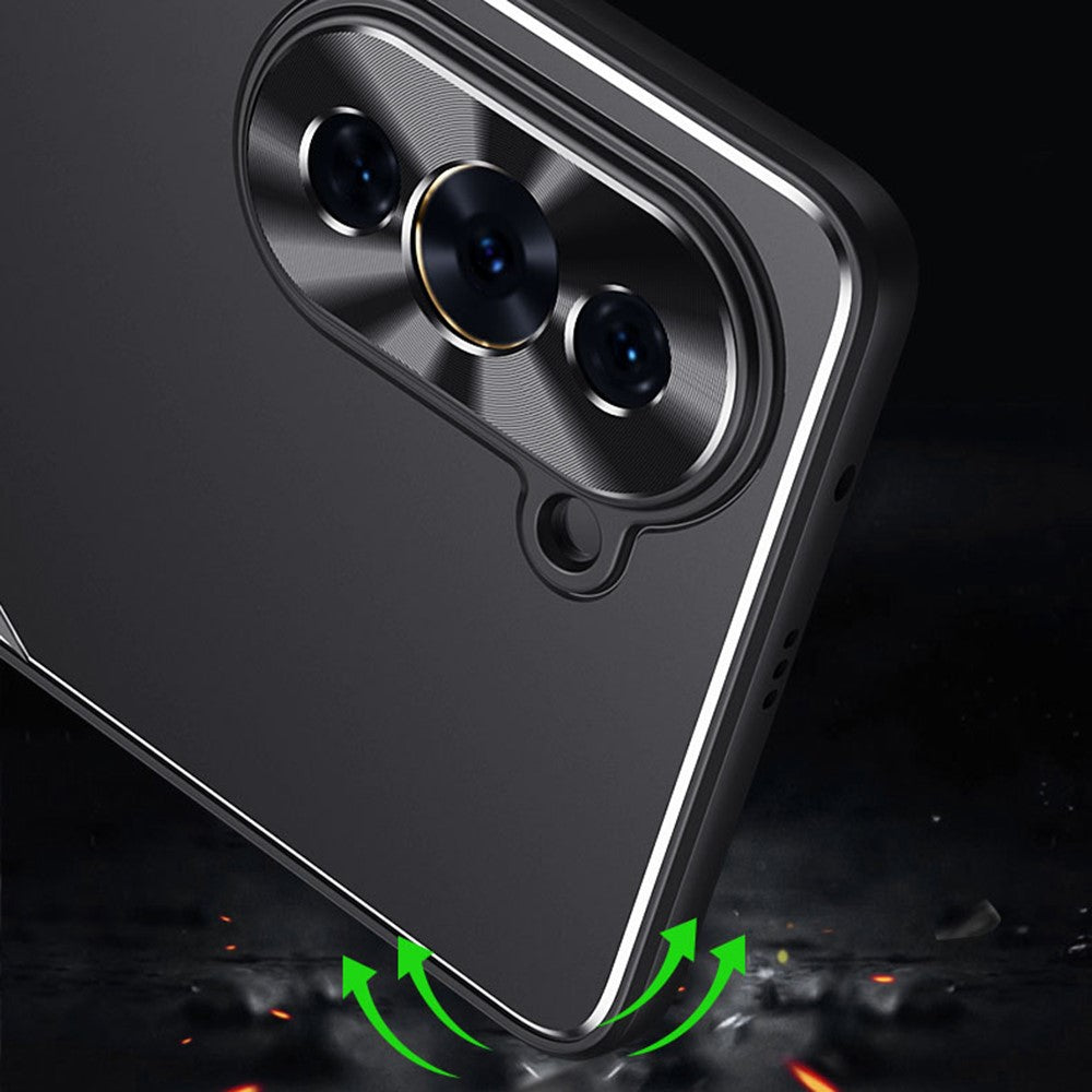 For Huawei nova 10 Pro 4G TPU+Aluminium Alloy Anti-fall Cover Folding Kickstand Phone Case