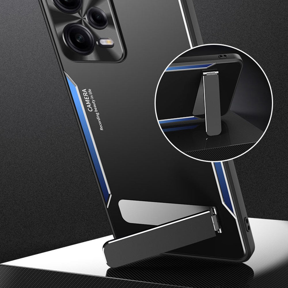 For Xiaomi Redmi Note 12 Pro 5G Kickstand Drop-proof Case TPU+Aluminium Alloy Phone Cover