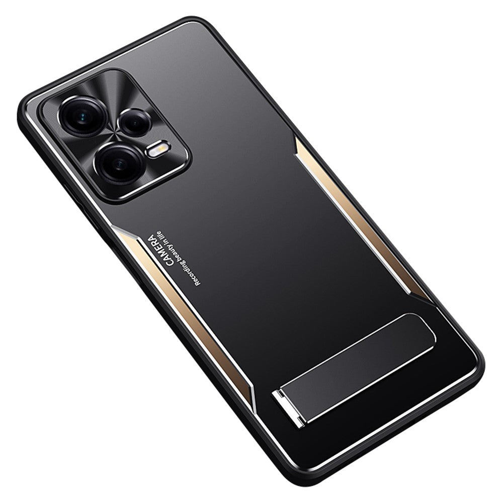 For Xiaomi Redmi Note 12 Pro 5G Kickstand Drop-proof Case TPU+Aluminium Alloy Phone Cover
